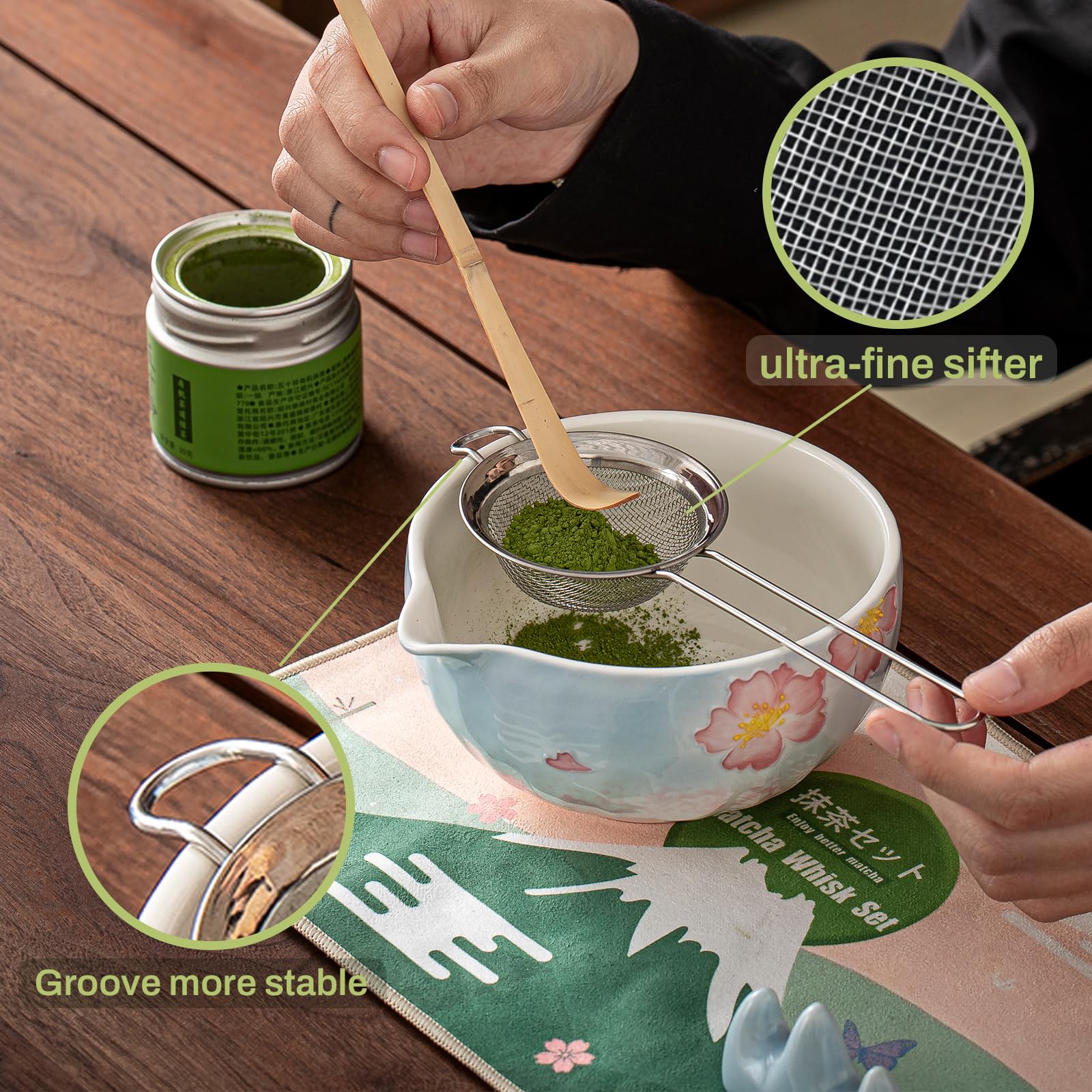 Clay&Fire Matcha Whisk set, 9 pcs Handcrafted Matcha Set for Beginner