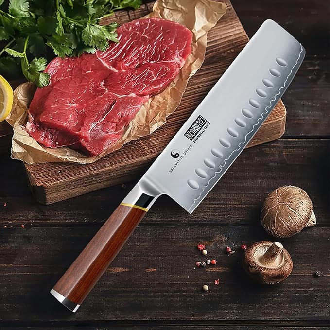 HOSHANHO Nakiri Knife 7", Razor Sharp Japanese Chef Knife for Vegetables