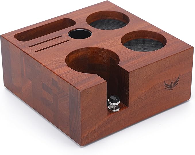 KNODOS 54mm Espresso Tamping Station For Breville Espresso Machine Accessories Rosewood Tamper Stand & Portafilter Holder