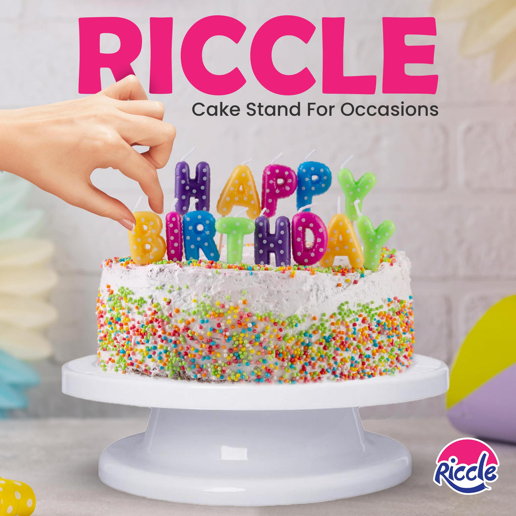 Riccle 88 pcs Cake Decorating Kit with Blue Cake Turntable - Includes 50 Disposable + 2 Reusable Piping Bags and Tips Set, 24 Icing Piping Tips, 2 Spatulas, 3 Icing Comb Scraper (Black)