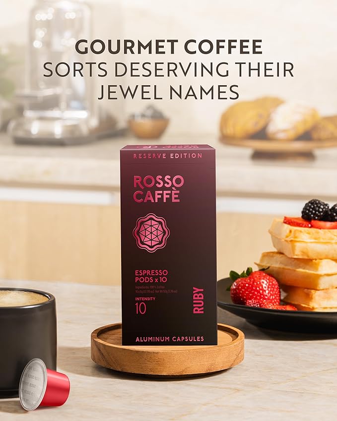 ROSSO CAFFÈ Espresso Pods for Nespresso Original Machines, Intense Pack 80