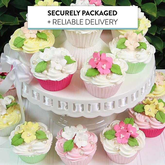 Global Sugar Art 24-Count Mini Yellow Edible Flowers Cake Decorations