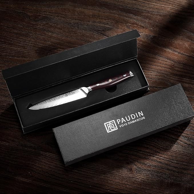 PAUDIN Utility Knife, 5 Inch Damascus Chef Knife