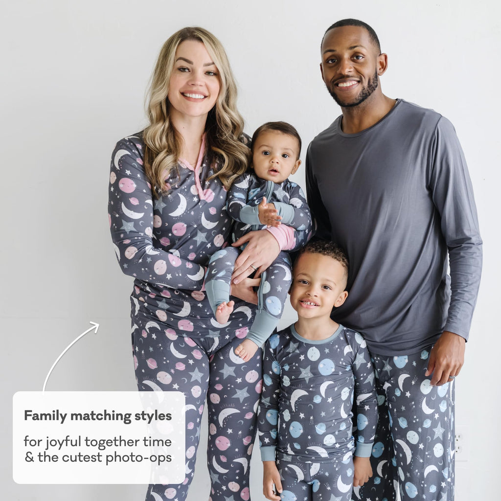 Little Sleepies Baby Pajamas, Blue To the Moon & Back, 12-18M