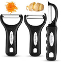 Spring Chef 3pcs Vegetable Peelers for Kitchen, Swivel, Y & Julienne Peeler