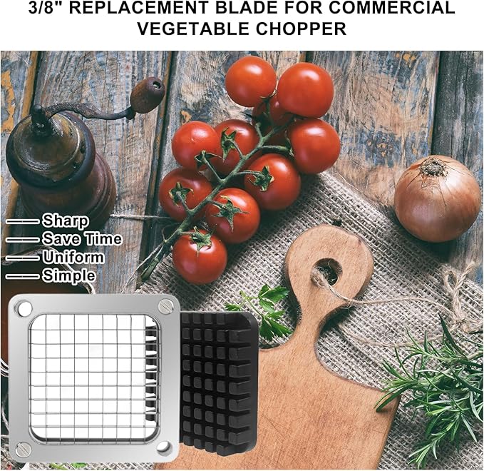 KELEYU 2Pcs 3/8''Commercial Vegetable Replacement Chopper Blade