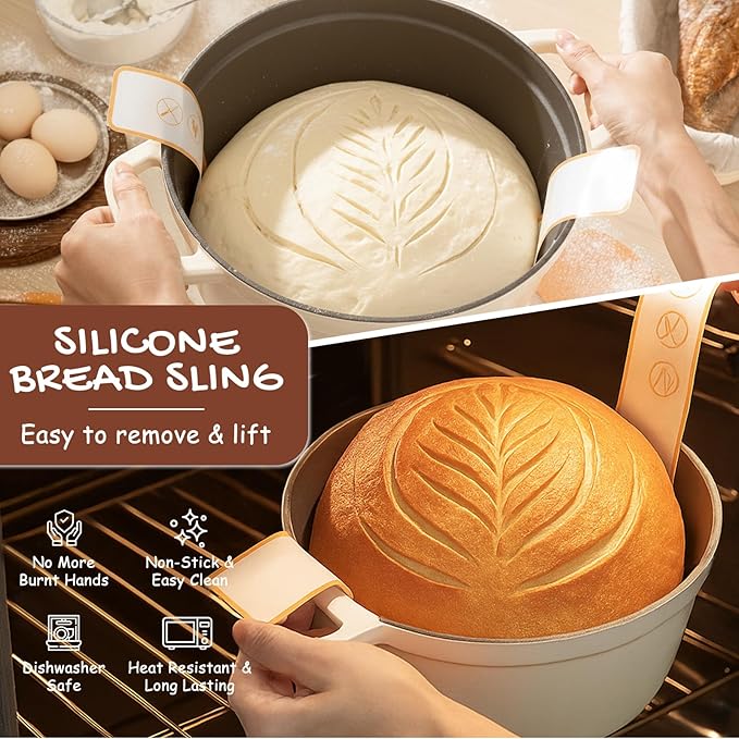 Astercook Sourdough Starter Kit with Round & Oval Banneton Bread Proofing Basket, Starter Jar, Dough Whisk, Scrapers, Stencils, Complete Sourdough Bread Baking Supplies, Fathers Day Gift for Men