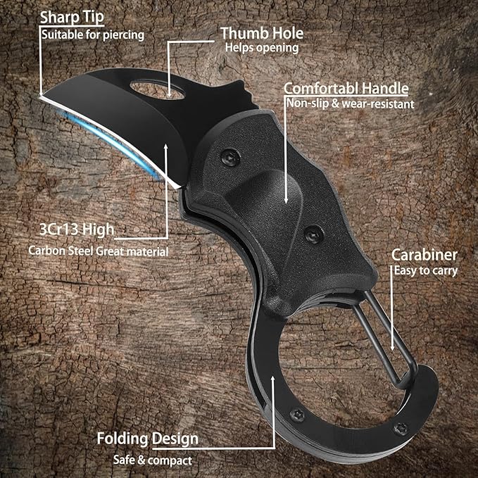 EILIKS Small Pocket Knife, Mini Folding Knives EDC Cool Gadgets with 1.34inch Stainless Steel Blade for Everyday Carry, Gifts for Men Dad Husband, Stocking Stuffers Gifts for Him and Her