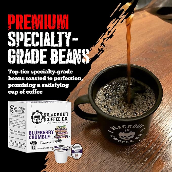 Blackout Coffee Blueberry Crumble Coffee Pods, Medium Roast, 18 Count