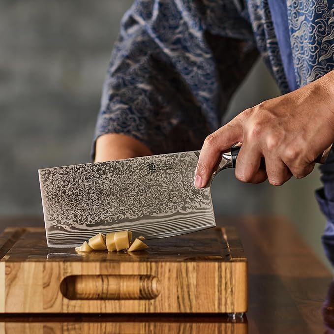 KYOKU Vegetable Cleaver Knife - 7" - Shogun Series - Japanese Style VG10 Steel Core Forged Damascus Blade - with Sheath & Case