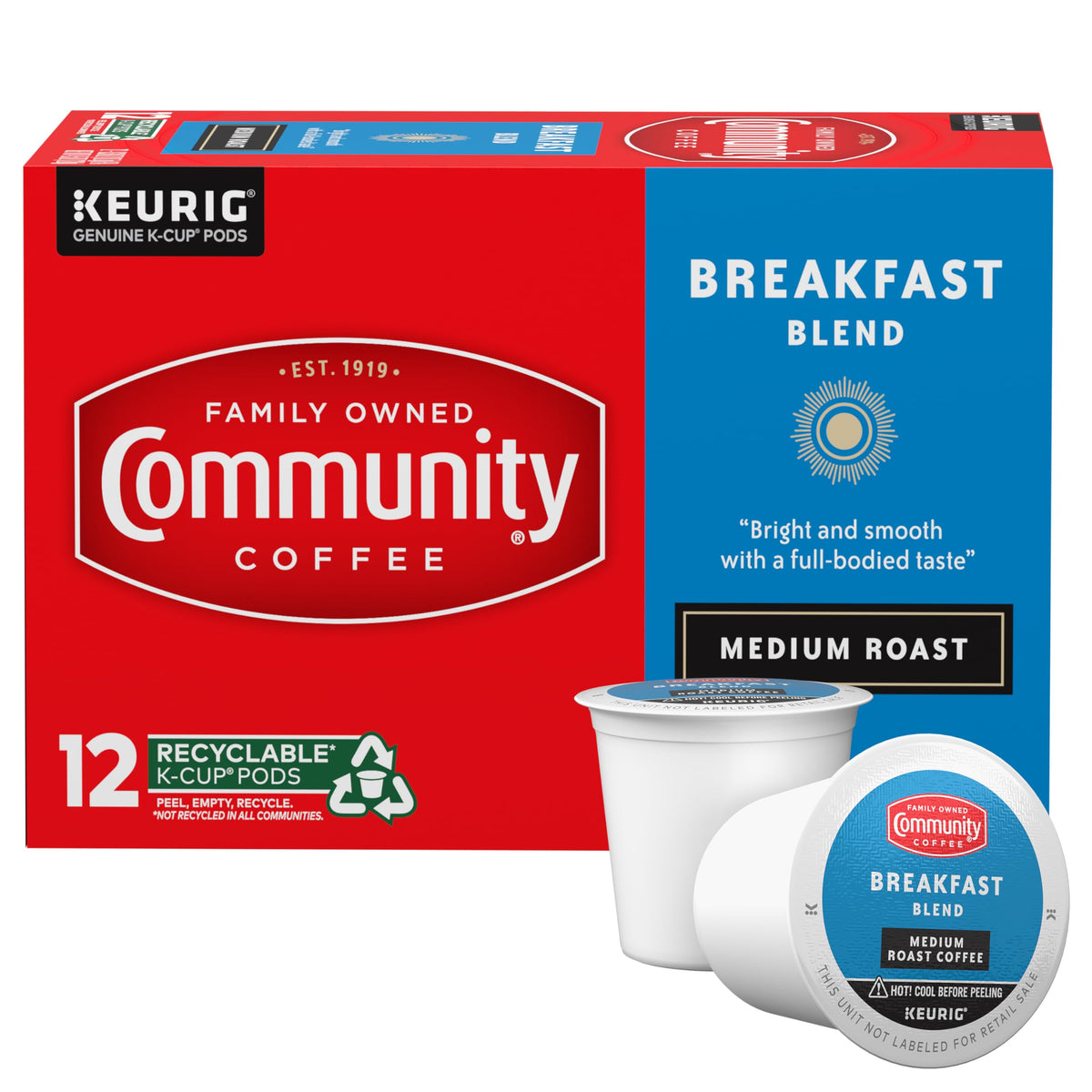 Community Coffee Grandma's Sugar Cookie Keurig K-Cup Pods, Limited Edition Holiday Flavor, Natural Ingredients, 10 Count (Pack of 1)