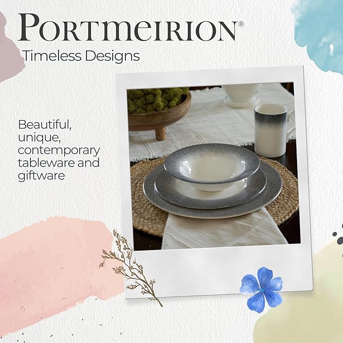 Portmeirion Potter's Mist Salad Plate - Grey, Set of 4
