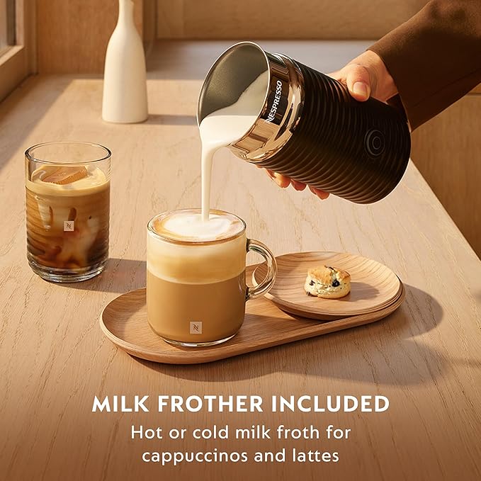 Nespresso Vertuo Pop+ Coffee Machine with Milk Frother, Coconut White