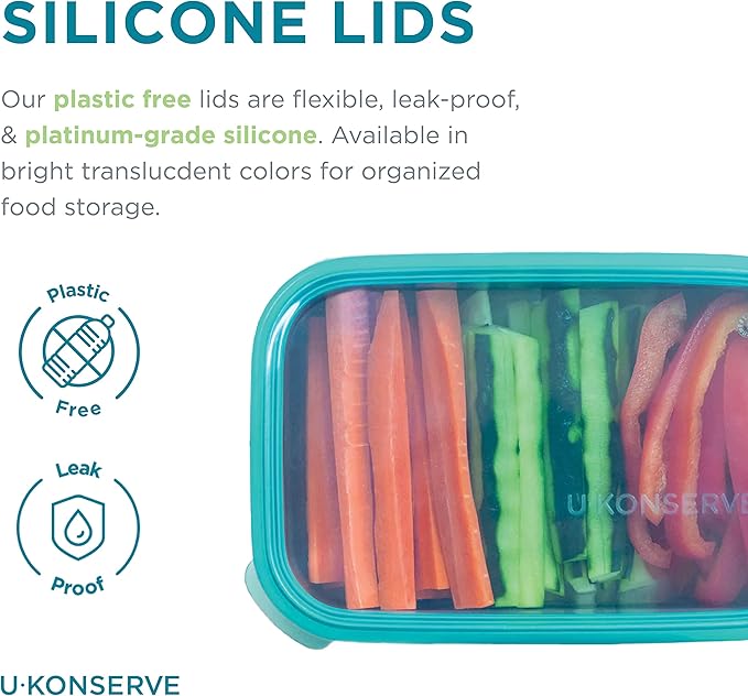 U-Konserve 45 oz Stainless Steel Food Container Bento Box Blue Silicone Lid