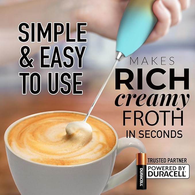 Zulay Powerful Milk Frother for Coffee with Upgraded Titanium Motor - Handheld Electric Whisk, Milk Foamer, Mini Mixer & Coffee Blender for Frappe, Latte, Matcha, No Stand - Cupcake