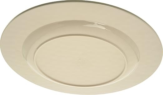 Carlisle FoodService Products Grove Reusable Plastic Plate Dinner Plate with Wide Rim for Home and Restaurant, Melamine, 11 Inches, Smoke, (Pack of 12)