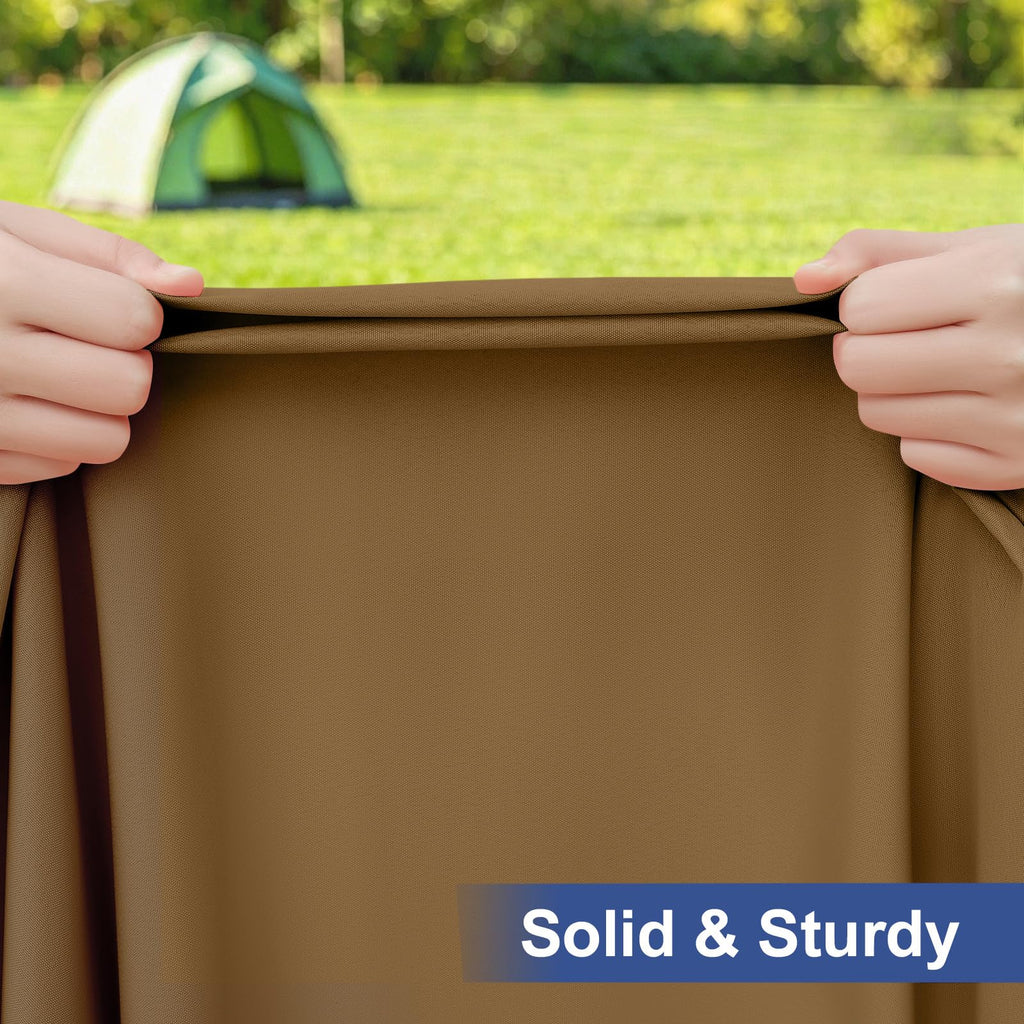 homing Rectangle Table Cloth Cover, Water-Resistant Polyester Elastic Fitted Tablecloth, Fits for 4 Foot Folding Tables, Washable Table Protector for Picnic, Camping, Outdoor (Brown, 24" x 48")