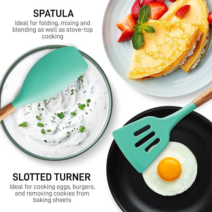 Zulay Kitchen 5 Piece Silicone Utensil Set