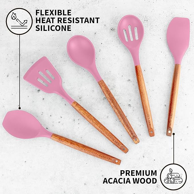 Zulay Kitchen 5 Piece Silicone Utensil Set