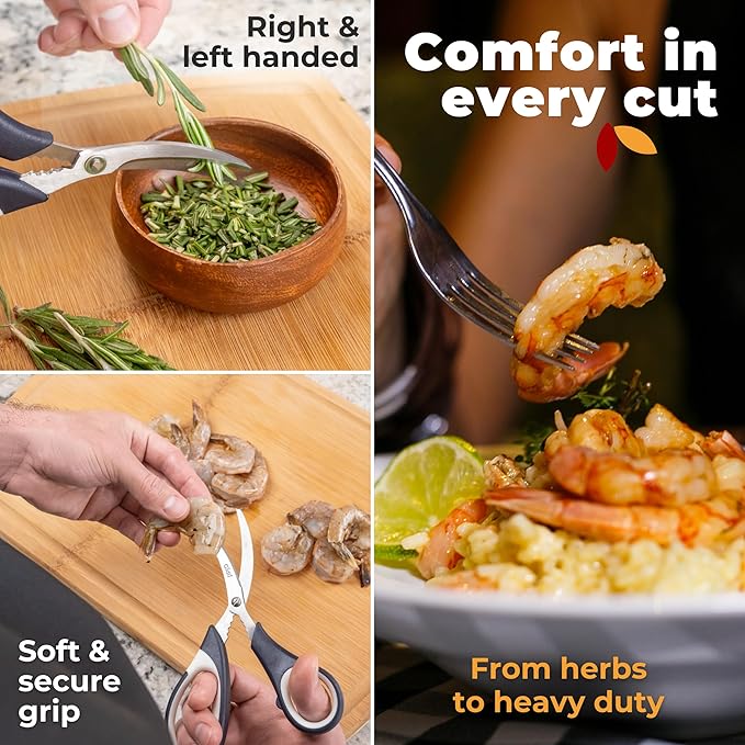 Gidli Kitchen Shears & Seafood Scissors Set - Lifetime Replace. Warranty*