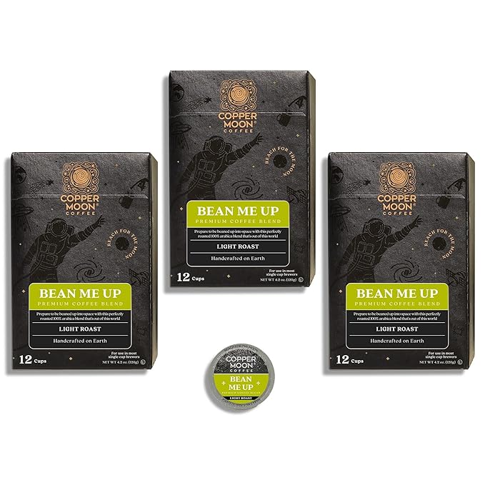 Copper Moon K-Cup Coffee Pods, Light Roast, Bean Me Up Blend, 36 Count