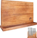 FULLHI Kitchen Magnetic Knife Block Holder Magnetic Strip Natural Wood
