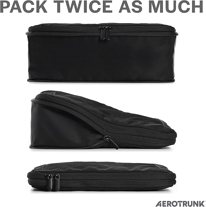 Aerotrunk Compression Packing Cubes for Travel, 6-Pack, Black