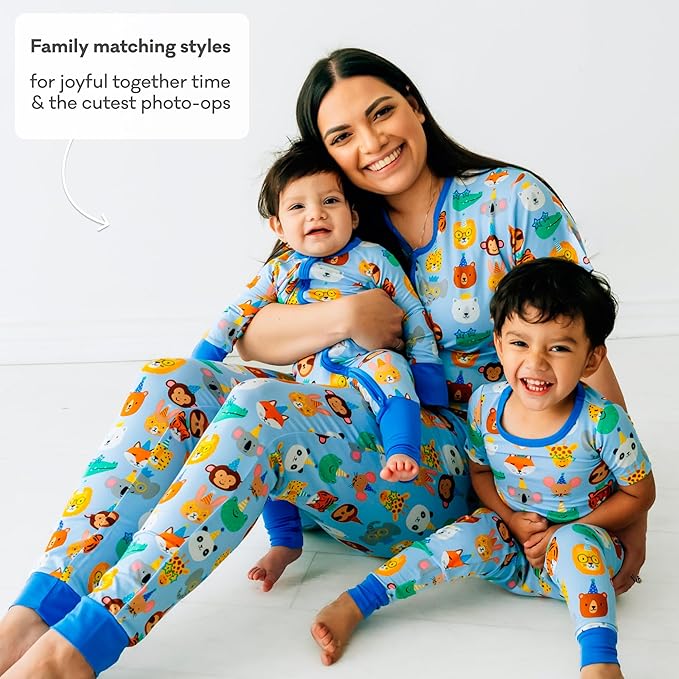 Little Sleepies Baby Pajamas, Blue Party Pals, 3-6M