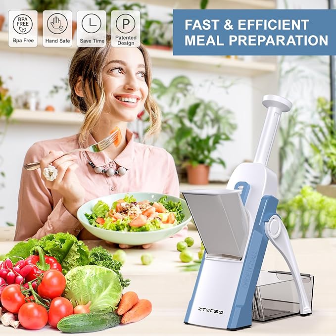 5 in 1 Adjustable Safe Mandoline Slicer for Kitchen with Paring Knife