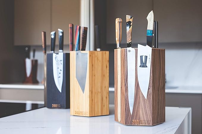 360KnifeBlock® MAX (black) ROTATING Magnetic Knife Block