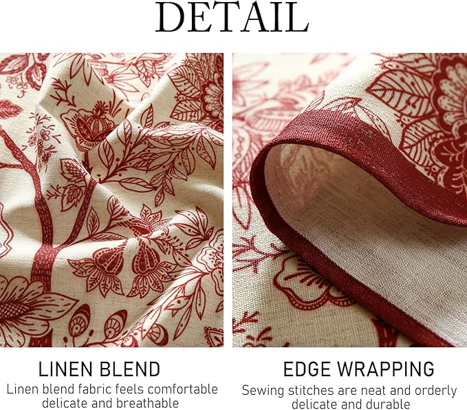 ISAENNE Designer French Linen Square Tablecloth,67"x67"-Ruyi A