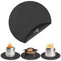 DocSafe 38" Round Fire Pit Mat for Solo Stove Accessories, 4-Layer Fireproof Under Grill Mat Heat Insulated Indoor Fireplace Pad Protector for Decks, Patios,Reusable Oil-Proof and Waterproof, Black