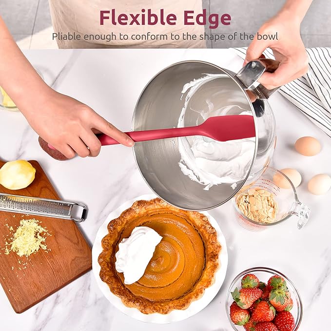 U-Taste 14in Extra Large Silicone Spatula, 480°F Heat Proof Scraper, Red