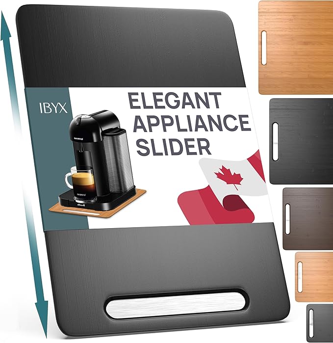 Ibyx Appliance Slider, Sliding Tray for Coffee Maker, 9.5x14 in, Black