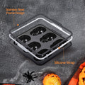 PinAmigos Silicone Skull Cake Pan with Metal Framed - 6 Cavity Skull Baking Pan & Silicone Mold for Halloween Parties & Baking Fun | Food-Safe Non-Stick Ice Cube Tray, Cupcake Maker