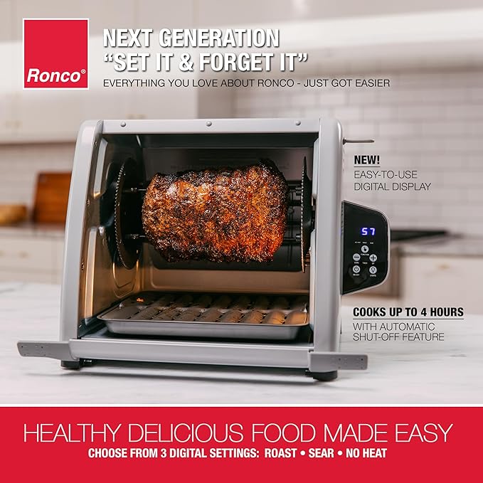 Ronco 6000 Platinum Digital Countertop Rotisserie Oven, 12-lb Capacity