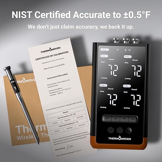 ThermoMaven Sub-1G Wireless Meat Thermometer, 4 Probes WiFi Thermometer