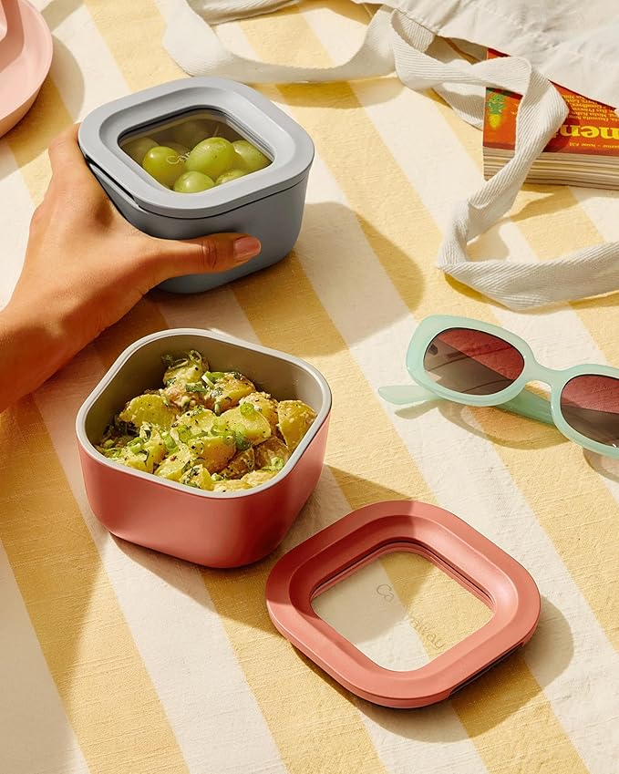 Caraway Mini Food Storage 9-Piece Set, Glass Storage Containers for Food