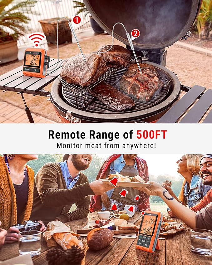TempPro TempSync 500FT Wireless Meat Thermometer for Grilling and Smoking