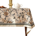 ISAENNE Designer Vintage Linen Tablecloth Rectangular,110"x63"-Murad A