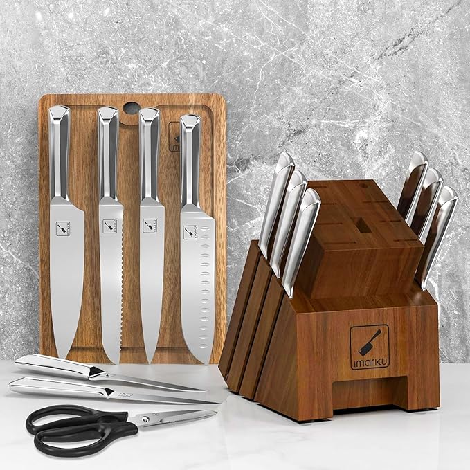 imarku 16-Pieces High Carbon Japanese Stainless Steel Kitchen Knife Set