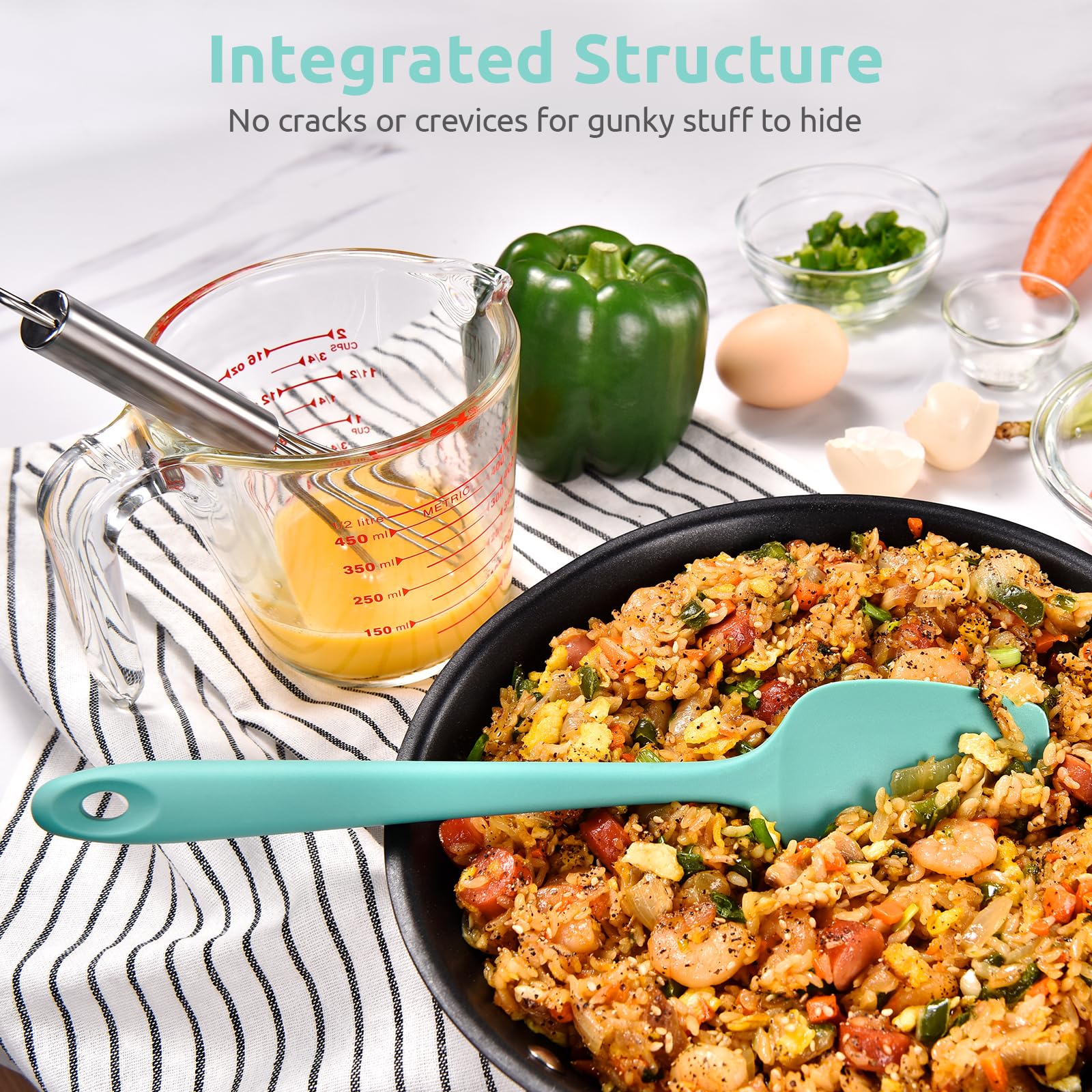 U-Taste Silicone Spoon Spatula, 480°F High Temp Spoonula, 11.38", Aqua Sky