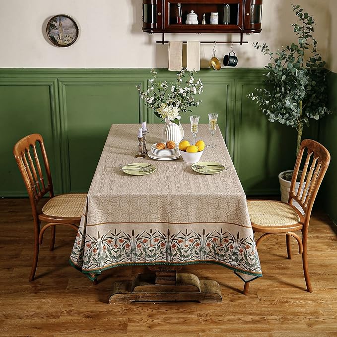 patdrea Vintage French Linen Tablecloth,Square,55"x55"-Cudillero