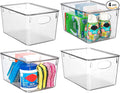 CLEARSPACE Plastic Storage Bins With lids – Perfect Kitchen Fridge Organizer, Pantry Organization, Cabinet Organizers (4 Pack)