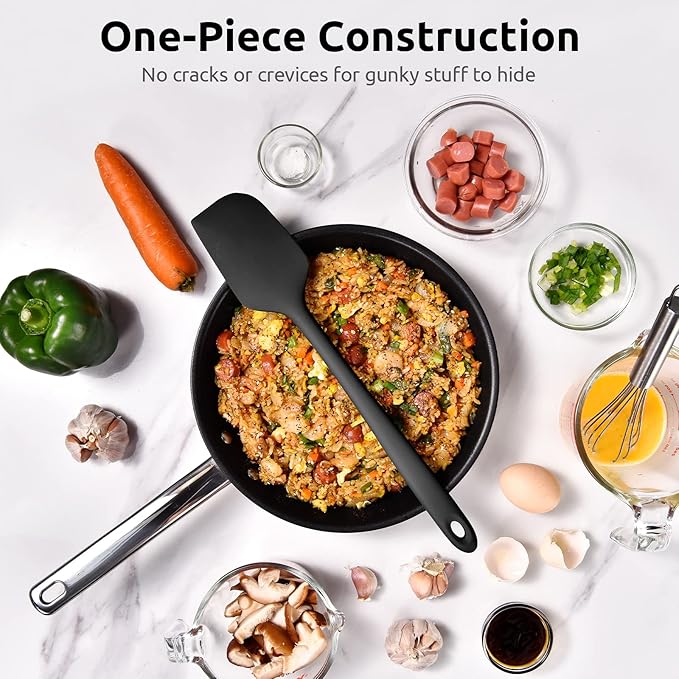 U-Taste 14in Extra Large Silicone Spatula, 480°F Heat Resistant, Black