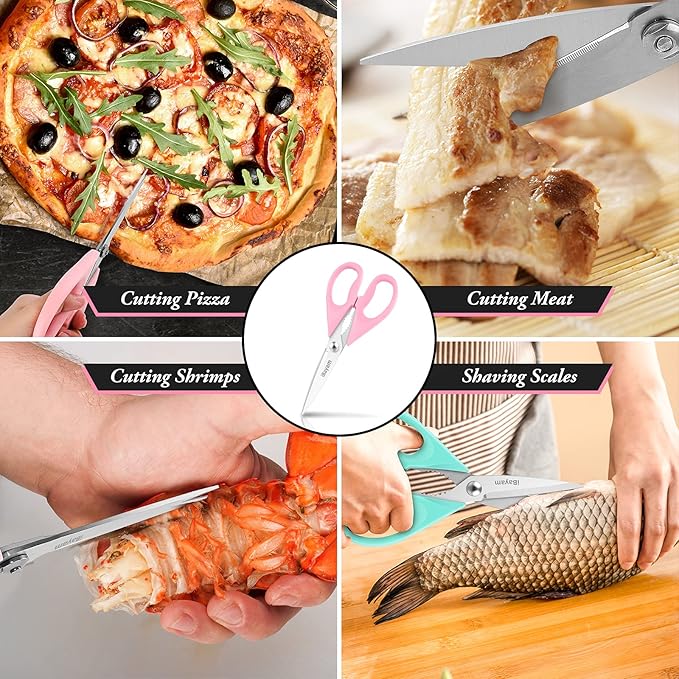 iBayam Cute Kitchen Scissors All Purpose Heavy Duty Meat Poultry Shears