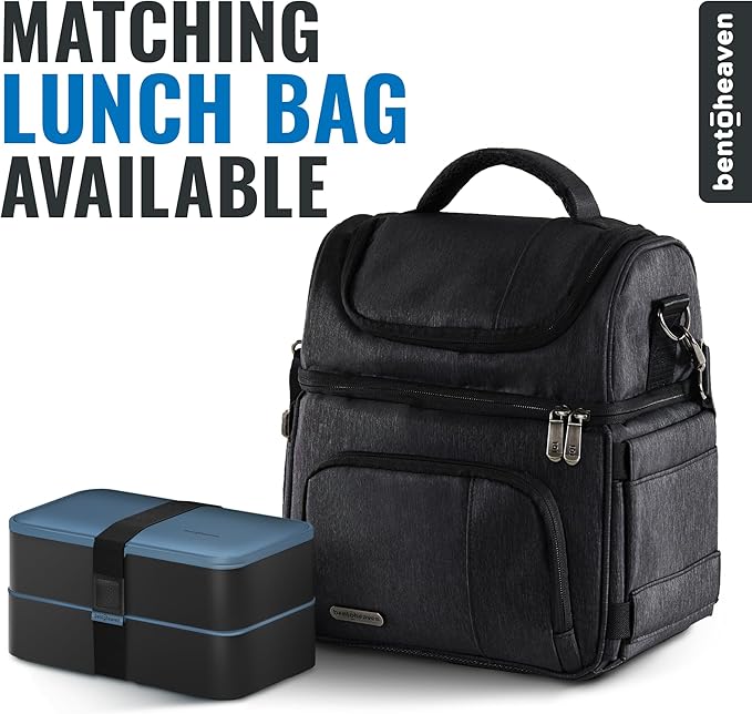 Bentoheaven Bento Box Adult, Stackable Lunch Box, 40 oz, Steel My Heart