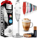Zulay Kitchen Powerful Milk Frother Wand With Duracell Batteries - Ultra Fast Handheld Drink Mixer - Electric Whisk Foam Maker for Coffee, Lattes, Cappuccino & Matcha - Triple Whisk - Onyx Marble