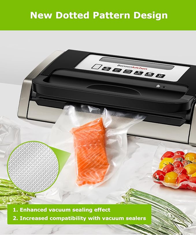Bonsenkitchen 6 Rolls 11" x 16' Vacuum Sealer Bags for Food with Color Box
