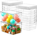 Freebat 12 Pack Clear Storage Bins with Lids, 7 Quart Pantry Organizer Bins